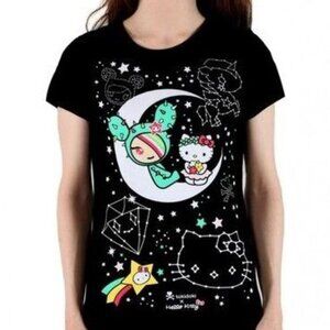 Tokidoki x Hello Kitty Cosmic Cuties Black Graphic T-shirt Sanrio Kawaii Anime
